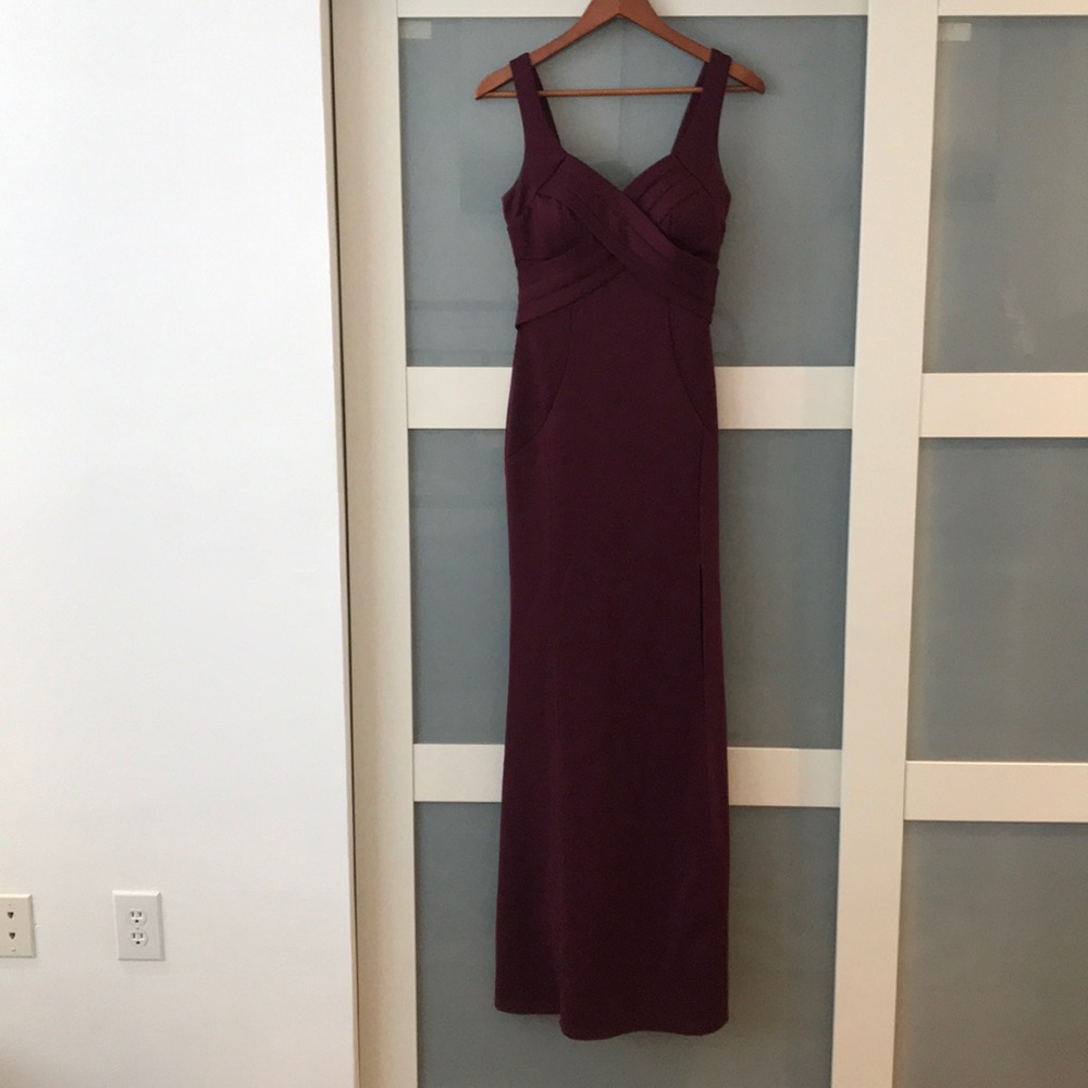 Long burgundy gown